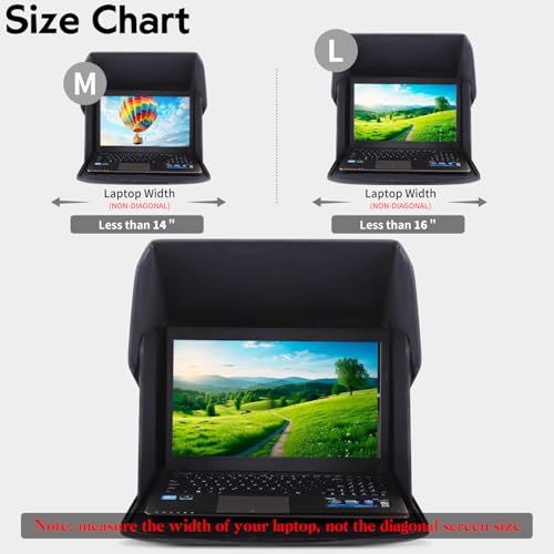 Laptop Sun Shade,Laptop Sun Shade for Working Outside,Foldable and Portable Screen Sun Glare Shield Sleeve,Outdoor Computer Cover,Privacy Protective Hood Sunshade Bag15-16inches (Patent Pending) - size: 15-16inches