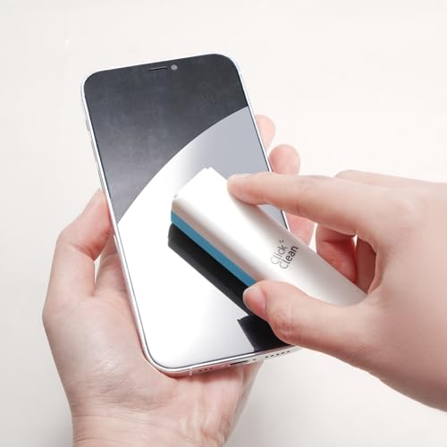 CLICK CLEAN Screen Cleaner, Fingerprint Proof Screen Cleaner Spray, All-in-One Cleaner with Microfiber and Shell for All Phones, Laptop and Tablet Screens (Light Blue) - color: Light Blue
