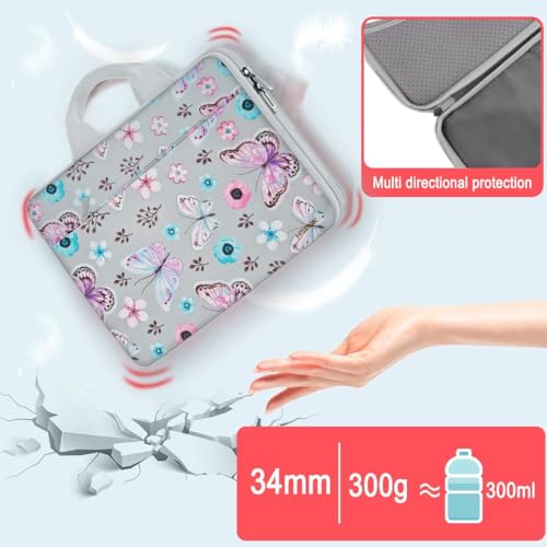 Hseok Laptop Case 13.3-14 Inch Sleeve,TSA Shockproof Computer Handbag,Compatible with MacBook Neo/Pro 14 M5/M4/M3/M2/M1,All Models 13.3" MacBook Air/Pro,XPS 13/14,Most 13-14 Notebooks,Butterfly - color: Butterfly