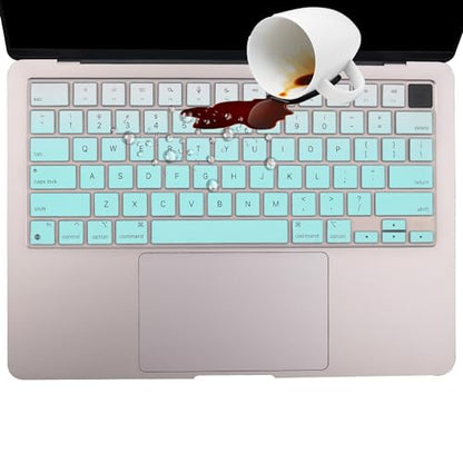 2 Pack Keyboard Cover Skin for 2026-2023 MacBook Air 13" 15" M5 M4 M3 M2, 2026-2021 MacBook Pro 14" 16" M5 M4 M3 M2 M1 Pro/Max, 14.2" 16.2" MacBook Pro /13.6" 15.3" MacBook Air, US,Ombremint - color: Ombremint+TPU