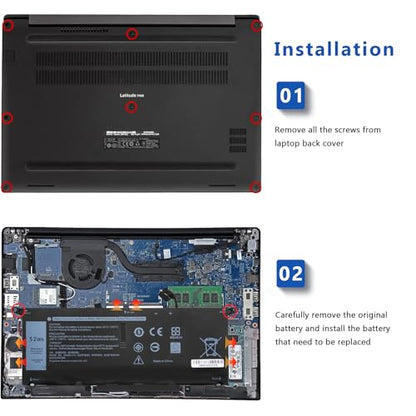 DJW DXGH8 52W Laptop Battery Replacement for Dell XPS 13 9380 9370 2019 7390 Series Vostro 5390 5391 Series Inspiron 7390 2-in-1 7391 2-in-1 Series H754V 0H754V 0V48RM V48RM HK6N5 P113G001 P114G001 - size: DXGH8