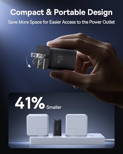 Baseus 2 Pack 65W USB C Charger Block, PPS 3-Port Fast Compact Foldable USB C Charger for MacBook, iPad Pro, Galaxy S24, iPhone 17/16 and More Series