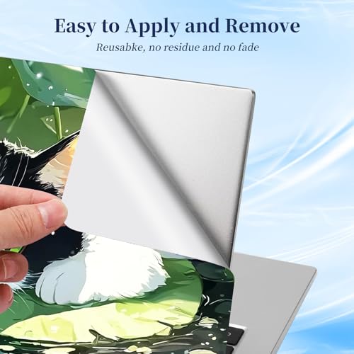 Universal Laptop Protective Skin,Trim-to-Fit Vinyl Sticker for 13–16 Inch Laptop,MacBook,Tablet & Notebook,Scratch-Proof Waterproof Cover,Cat On Lily Pad Pond - color: Cat On Lily Pad Pond