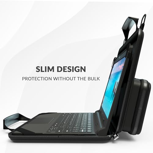 11-11.6 Inch Always-on Chromebook Protective Hard Shell Case Cover with Pouch and Shoulder Strap, Fits MacBook Neo 13 inch - color: Deep Blue