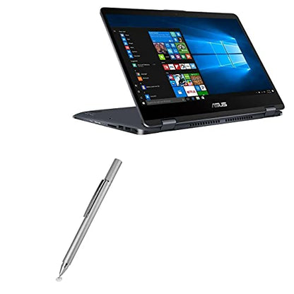 BoxWave Stylus Pen Compatible with ASUS VivoBook Flip 14 - FineTouch Capacitive Stylus, Super Precise Stylus Pen - Metallic Silver