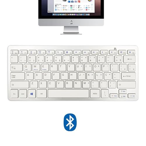 Wireless Portuguese Keyboard, Brazilian Keypad Language Portuguese-Brazil Ultra Thin Lightweight Silent Bluetooth Keyboards for Laptop/PC/Tablet/Desktop/Smart TV (Portuguese) - style: Portuguese