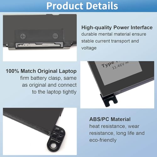 42Wh YRDD6 Battery for Dell inspiron 15 3000 Series 3583 3593 3582 3584 | 3501 inspiron 15 5000 Series 5582 5584 5593 5594 5598 5585 14 3493 5481 5482 5485 5491 5493 7586 Vostro 5481 1VX1H P93G P75F - size: 6.85*3.5*0.25inch
