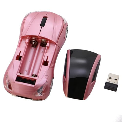 MGbeauty Sports Car Mouse Wireless Mouse Computer Mice Laptop Optical Gaming Mouse Red (Pink) - color: Pink