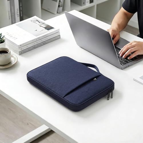 ProElife 13 Inch Laptop Sleeve for MacBook Neo, Retractable Handle, Navy | Precision Fit, Soft Inner Lining Padded, Anti-Scratch, Extra Attached Pocket, Travel Carry Laptop Bag for Home Office - color: Navy Blue