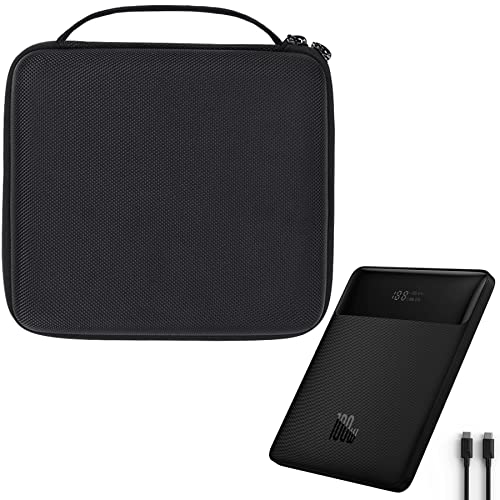 khanka Hard Case for Baseus 100W USB C Laptop Charger 20000mAh Power Bank | EVA Hard Shell, Accessory Storage Pocket, Travel-Ready Portable Storage, Impact Resistant Protection, Protective Case Only
