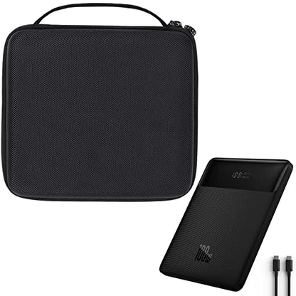 khanka Hard Case for Baseus 100W USB C Laptop Charger 20000mAh Power Bank | EVA Hard Shell, Accessory Storage Pocket, Travel-Ready Portable Storage, Impact Resistant Protection, Protective Case Only