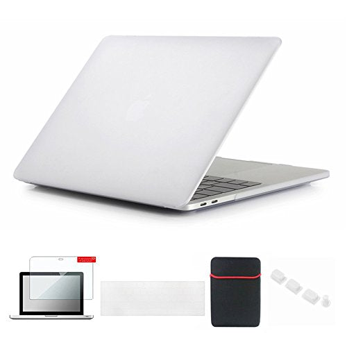 Se7enline Compatible with MacBook Pro Case Matte Hard Cover 2016-2019 for Mac Pro 13 inch A1706/A1989/A2159 with Touch Bar&Sleeve&Keyboard Cover&Screen Protector&Dust Plug, Frost Transparent - color: Matte Transparent, size: 13 inch (2016-2019 Version)
