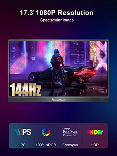 MAGICRAVEN Portable Gaming Monitor, USB-C HDMI Laptop Screen Extender, Second Display for Console with Built-in Speakers, Works with PS5, Xbox, Switch, Ideal for Travel Home Office - 17.2"