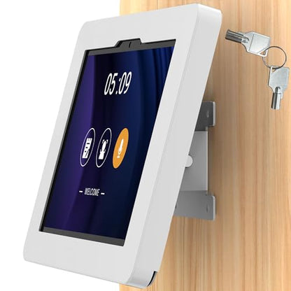 Tablet Wall Mount Compatible with Microsoft Surface Go 1 2 3 4 Anti Theft with Lock Tiltable Adjustable - BSW101WR - color: White