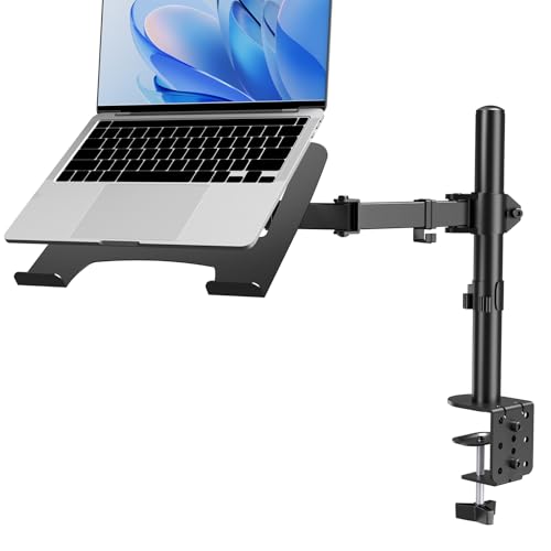 Afaloona 2-in-1 Monitor & Laptop Stand for 13-32" Monitor or 11-17" Laptop | Removable laptop tray converts to a monitor mount with full-motion adjustment, up to 18 lb capacity for monitor or laptop use - size: Laptop Stand