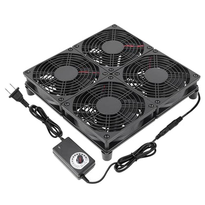 Router Laptop Cooling pad 4X 120mm Computer Fan with AC Plug Variable Speed Fan for DIY Electronics TV Box Cabinet Computer Game Equipment Cooing