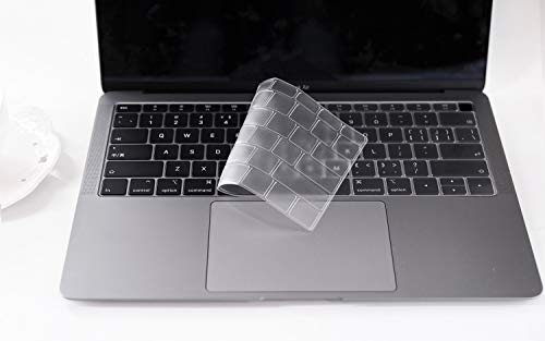 CaseBuy Premium Ultra Thin Keyboard Cover for 2019 2018 Release MacBook Air 13 Inch A1932 with Touch ID Soft-Touch TPU Keyboard Protective Skin - color: Clear, size: MacBook Air 13"(2019-2018)