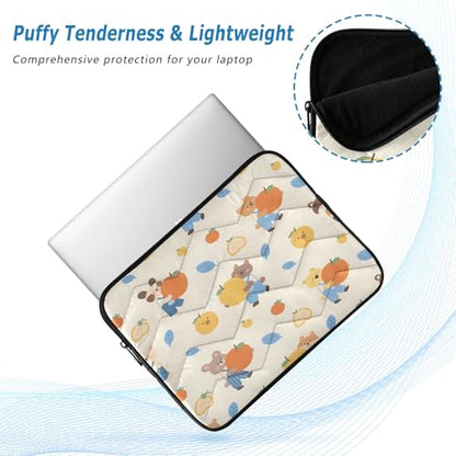 Cute Animal Fruit 15-16 Inch Quilted Laptop Sleeve Case Soft Notebook Protector Bag Computer Carrying Case - color: Cute Animal Fruit, size: Large