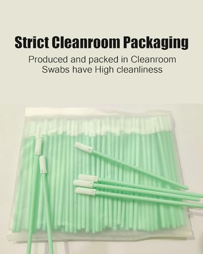 100 pcs 2.8" Dust-Free Microfiber Cloth Cleaning Swab Sticks for Mainboard/Hard Disk/Lightning Charging Port/Laptop HDMI LAN USB Port/Precise Instrument/Automotive Detailing/Component/SMT/PCB