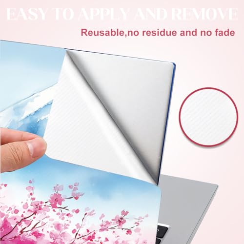 SUPERDANT Laptop Skin Sticker Snow Mountain Flowers Laptop Decals Personalized Universal Notebook Computer Wrap Vinyl Skin Stickers Cover Art Decal Removable 12-15.6 Inch Scratch-Resistant Gifts - style: Snow Mountain