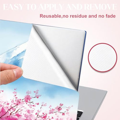 SUPERDANT Laptop Skin Sticker Snow Mountain Flowers Laptop Decals Personalized Universal Notebook Computer Wrap Vinyl Skin Stickers Cover Art Decal Removable 12-15.6 Inch Scratch-Resistant Gifts - style: Snow Mountain