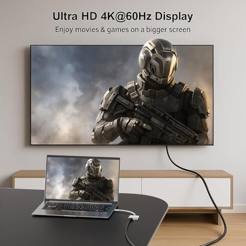 USB C to HDMI Adapter, 4K@60Hz Type C to HDMI with 100W PD Fast Charging Port Video & Audio Sync Screen Converter Digital AV Adapter Compatible with iPhone 17 16/16 Pro/16 Pro Max/15/15 Pro/15 Pro Max