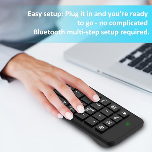 Wireless Number Pad with Battery, Enhanced Efficiency with 23 Keys Numeric Keypad Upgraded Version of 10 key USB Keyboard Financial Accounting Numpad for Laptop, PC, Notebook, Desktop,Surface Pro - style: 2.4GWireless