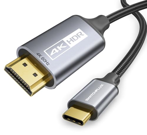 USB-C to HDMI Cable 20Ft [4K@60Hz] High-Speed USB Type C to HDMI 2.0 Braided Cord (Thunderbolt 3/4 Compatible) for iPhone 15 Series,MacBook Pro/Air,iPad Pro,Galaxy S8 to S23 - size: 20FT, style: 1 Pack