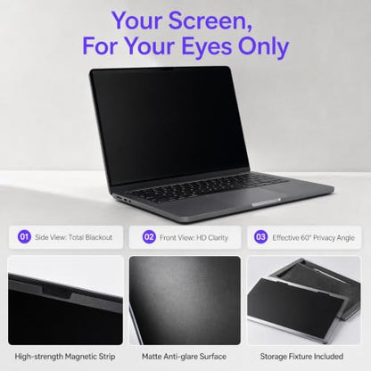 KEANBOLL MacBook Pro 16 Screen Protector, Magnetic Anti Peep | Removable, Anti-Glare, Blue Light Reduction, for MacBook Pro 16-Inch M1-M5 Pro/Max 2021-2026 - size: Macbook Pro 16.2-Inch
