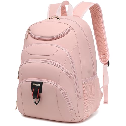 Boavan Laptop Backpack for women, 15.6 inch Laptop Bag with USB Port, Waterproof Travel Work Backpack Purse, Anti-Theft Teacher Nurse Doctor Casual Bookbags Office Business backpack，Pink - color: Amour Pink, size: 15.6