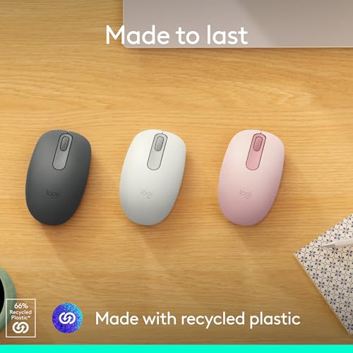 Logitech M196 Compact Ambidextrous Bluetooth Wireless Mouse - Off White | Bluetooth connectivity, no USB receiver, quiet clicks, 3 non-customizable buttons, 12-month battery life, PC Mac compatible - color: White
