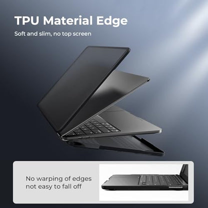 BlueSwan Anti-Cracking Case for MacBook Pro 13 inch M2 M1 2022-2016 | Anti-Scratch Protective Hard Case, Soft TPU Bumper, Drop Protection, Sturdy and Durable, Business & Travel, Frosted Black - color: Frosted Black, size: Pro 13-inch (2022-2016)