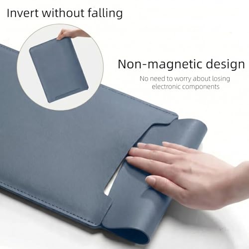 MacBook Air 14 inch Sleeve, PU Leather Laptop Sleeve Case Compatible with MacBook Air M5 M4 M3 M2 M1/MacBook Pro 13/MacBook Neo Sleeve, Slim Protective Computer Sleeve Bag for Women, Blue - color: Light Blue, size: 13.3/14inch