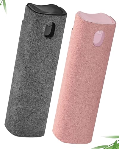 Car Screen Cleaner Spray and Wipe Touch Screen Cleaner for Car Display,2 in 1 Laptop Computer Screen Cleaner,Car Accessories Interior,Travel Cleaning Kit (2 Units) - color: Pink+Black