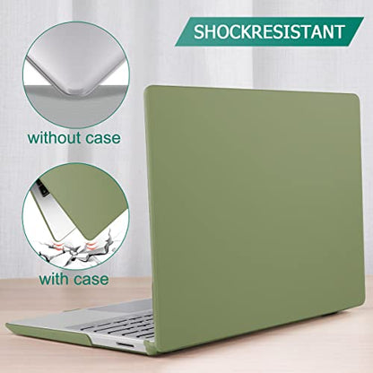 Case for Surface Laptop 5/4/3 13.5", Dark Olive Green | Hard Shell Case with Keyboard Cover & Screen Protector. Fits Surface Laptop 5/4/3 13.5" Metal Palm Rest Models 1951/1868. - color: Dark Olive Green