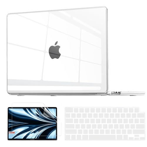 AKIT Scratch Resistant Border Glow Case Compatible with MacBook Air 13 inch 2025 2024 2023 M4 M3 M2 Sturdy Protective Laptop Hard Shell Model A3240 A3113 A2681 with Keyboard & Screen Cover, Clear - color: Crystal Clear