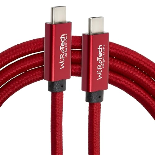 USB C to USB C Cable 1ft, USB 3.1 Gen2 10Gbps 100W PD Fast Charging | Meta Quest 2 3 Oculus Link Cable | 4K@60Hz Video E-Marker | MacBook iPad Pro Samsung Galaxy PS5 (Red) - color: Red, size: 1 Foot