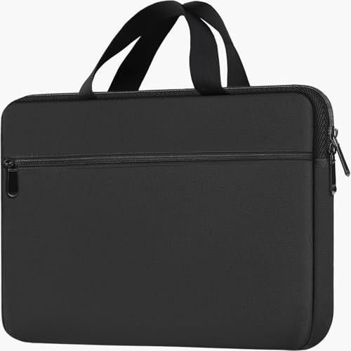 Laptop Bag 15.6 Inch, Durable Briefcase Handbag Protective Computer Case | Laptop Sleeve with Front Pocket, Water Resistant Carrying Computer Sleeve Compatible with HP, Dell, Lenovo, Asus, Black