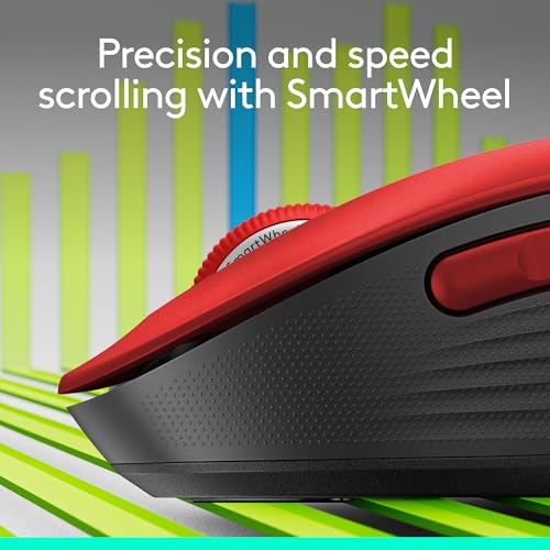 Logitech Signature M650 L Full Size Wireless Mouse Large Sized Hands - Red - color: Classic Red