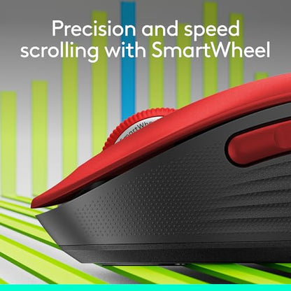 Logitech Signature M650 L Full Size Wireless Mouse Large Sized Hands - Red - color: Classic Red