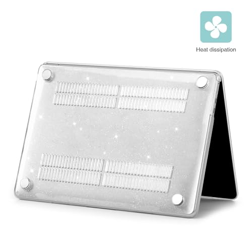 EooCoo Case Compatible with MacBook Air 13 inch M5 2026-2022 M4 M3 M2 A3449 A3240 A3113 A2681, Crystal Hard Shell Scratch Resistant Protective Cover for Mac Air 13.6 inch, Sparkly Clear - color: Sparkly Clear, size: Air 13.6-inch