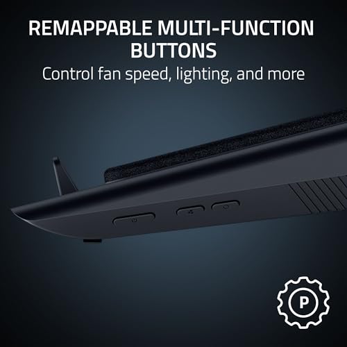 Razer Laptop Cooling Pad: Adaptive Smart - Intelligent Fan Control - Airtight Pressure Chamber - Fits Most Laptops & Macbooks 14” to 18" - Preset & Custom Fan Curves - 3 Port USB Type A - Chroma RGB