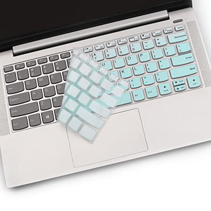 2 Pack Keyboard Cover for Lenovo Flex 5 14" 2-in-1 Laptop/Lenovo Yoga 5i 7i 9i 14 /IdeaPad Flex 5 5i 14 /deaPad Slim 5i 7 14 /Idepad S540 14 inch/ThinkBook 14s Yoga 14" Lapotp Protector Skin - color: MGreen+Clear