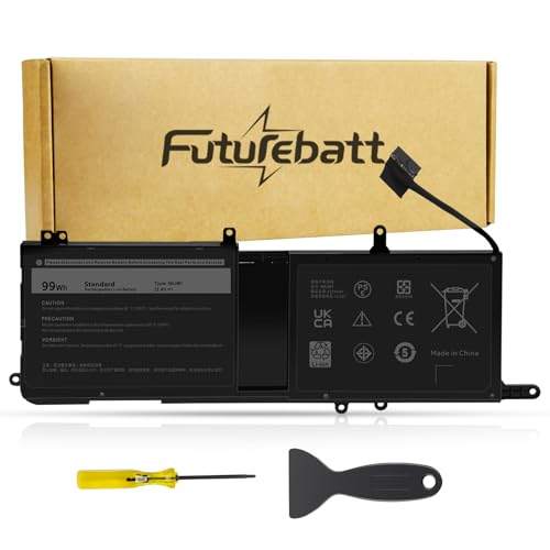 Futurebatt 9NJM1 Battery Replacement for Dell Alienware 17 R4 R5 15 R3 R4 Series P31E P69F P31E001 P31E002 P69F001 P69F002 HF25D 01D82 546FF 0546FF HF250 0HF250 0MG2YH 44T2R MG2YH - size: 9NJM1 12.60*5.28*1.06 in