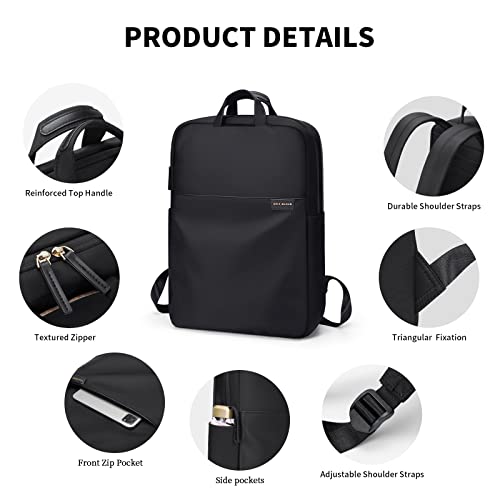 GOLF SUPAGS Travel Laptop Backpack for Women Anti Theft Slim Durable College Bookbag Business Computer Bag Fit 15.6Inch Notebook (Black, 15.6Inch) - color: Black, size: 15.6 Inch