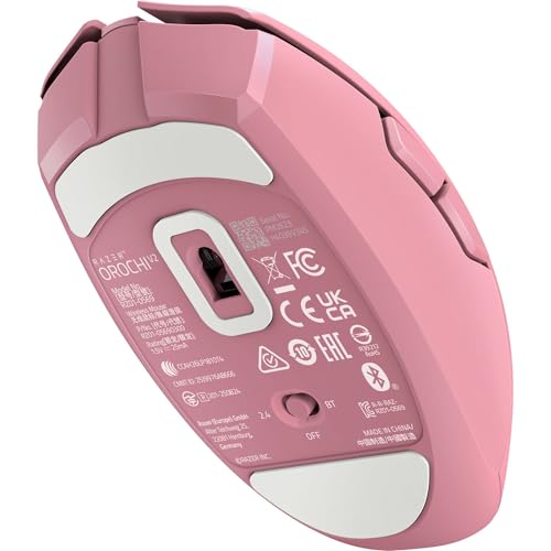 Razer Orochi V2 Wireless Gaming Mouse, PC & Mac, Portable, 60g, Quartz Pink | Bluetooth & 2.4GHz Wireless Connectivity, 18K DPI, Up to 1100 Hr Battery Life - color: Quartz