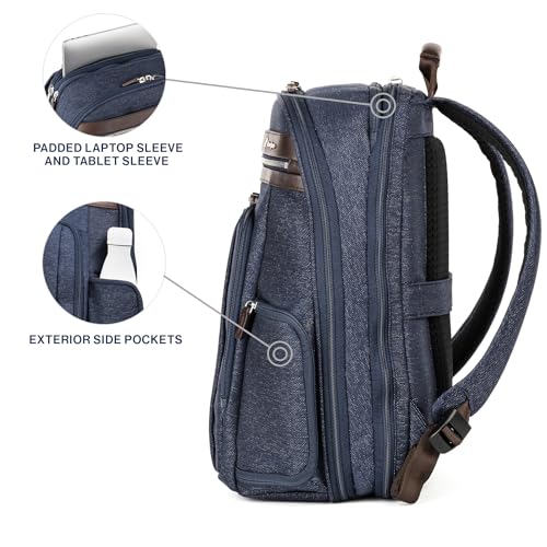 Travelpro Platinum Elite Laptop Travel Backpack, Business, Water Resistant, Men and Women - color: True Navy Blue, size: 17.5 inches