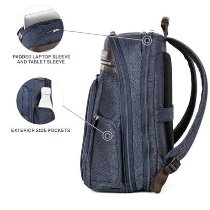 Travelpro Platinum Elite Laptop Travel Backpack, Business, Water Resistant, Men and Women - color: True Navy Blue, size: 17.5 inches