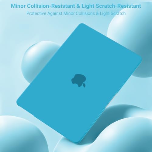 MOSISO Compatible with MacBook Air 15 inch Case M5 2026 M4 M3 M2 2025-2023 | A3448 A3241 A3114 A2941, Scratch-Resistant Protective Hard Shell Case&Keyboard Cover&ScreenFilm&Pouch, Aqua Blue - color: Aqua Blue