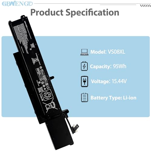 VS08XL VX08XL Laptop Battery Replacement for HP ZBook Fury 16 G9 6X3J4UT 609L4AV 766X9UA G10 G11 Mobile Workstation Series TPN-IB0N TPN-DB1F M85951-171 M85951-271 M86087-001